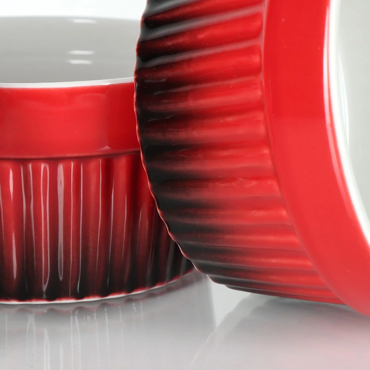 Набор форм для рагу com-four® жаропрочные для крем-брюле Красный и оранжевый, фото №8