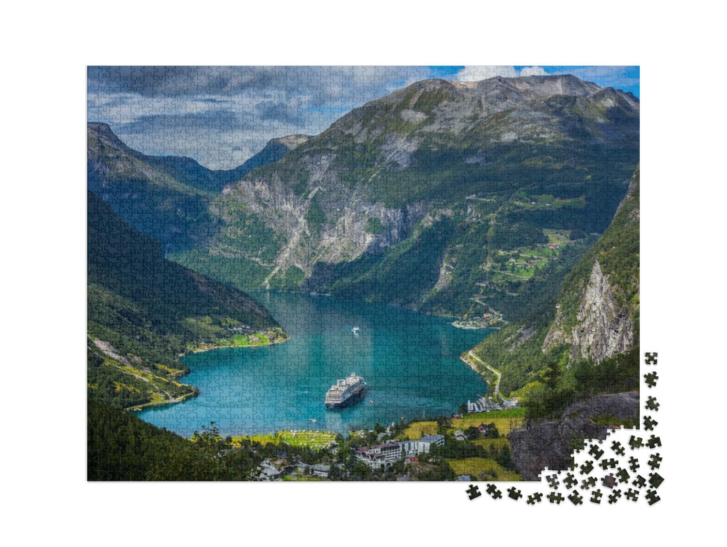 Пазл puzzleYOU Fjords Puzzle Collection, Scandinavia Впечатляющий Гейрангер-фьорд, Норвегия 2000 деталей, фото №2