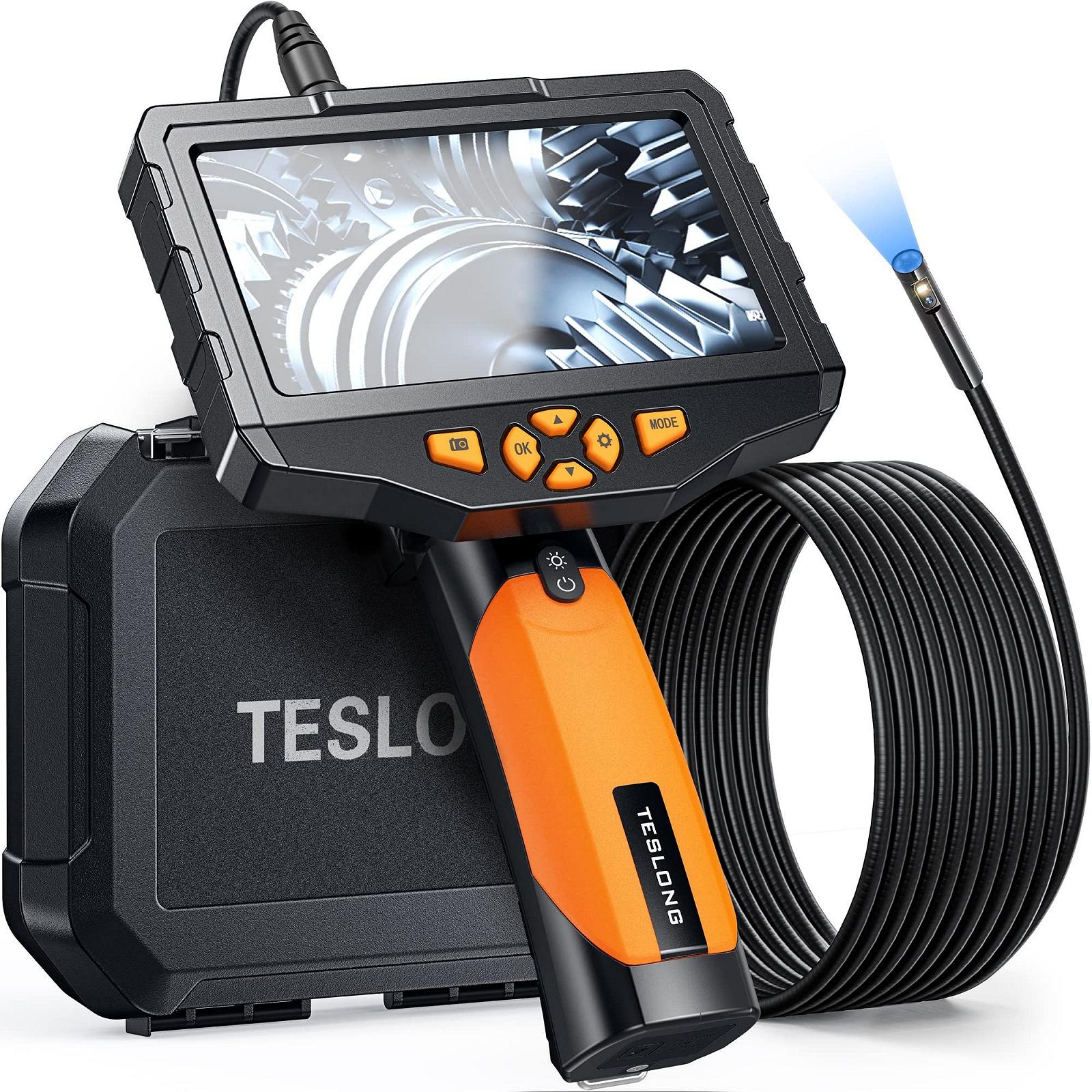 Ендоскоп промисловий Teslong Dual Lens NTS300 8 мм 1080P HD з двома об'єктивами, 4,5-дюймовим IPS-монітором, водонепроникністю IP67 та кабелем довжиною 5 м, фото №1