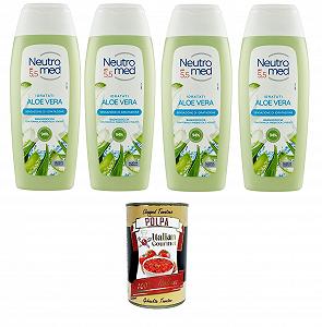 Гель для душу Neutromed pH 5.5 Idratati Алое вера 4 x 400 мл - Фото 1