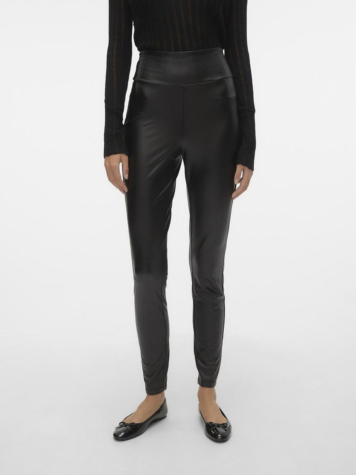 Леггинсы VERO MODA Vmsuella Jade Hw Coated Leggings Noos, искусственная кожа, фото №2