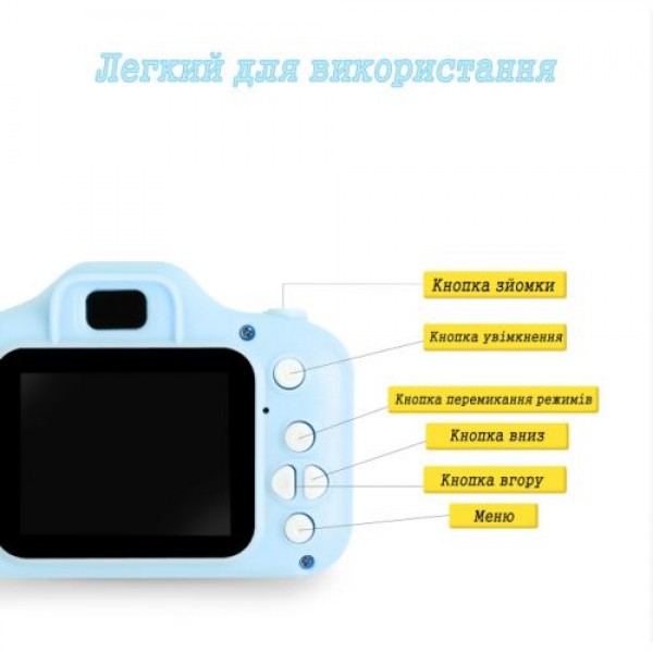 Дитячий цифровий фотоапарат Smart Kids Camera GM-14 з записом відео синій, фото №3