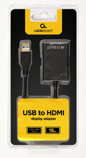 Адаптер-перехідник USB на HDMI Cablexpert A-USB3-HDMI-02, фото №4
