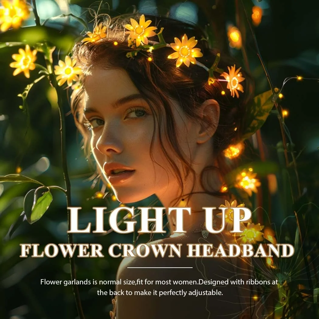 Вінок для волосся Zoestar Світлодіодний, фото №6