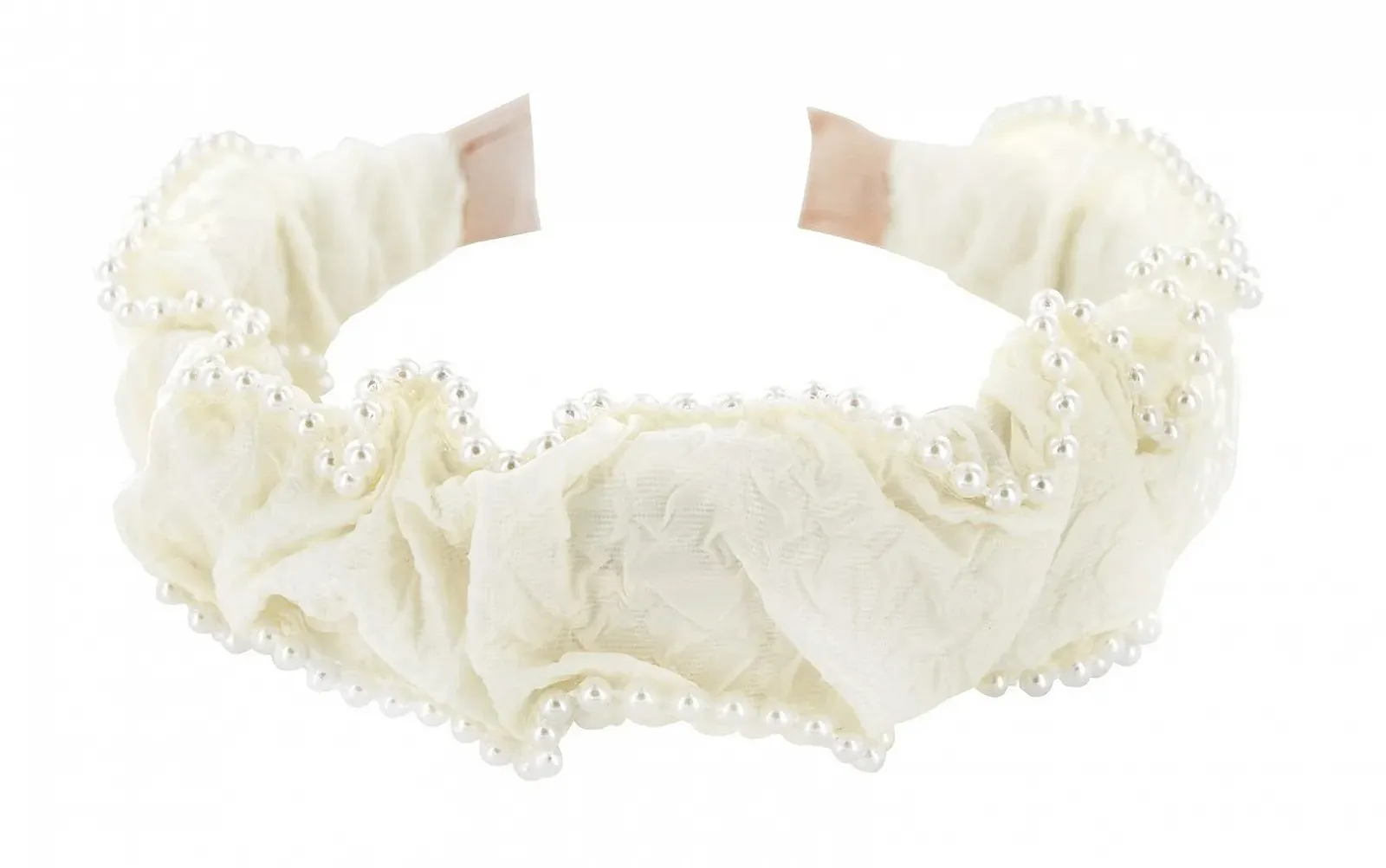 Обруч Axy з перлинами Модний дизайн HRM Кремово-білий, фото №1