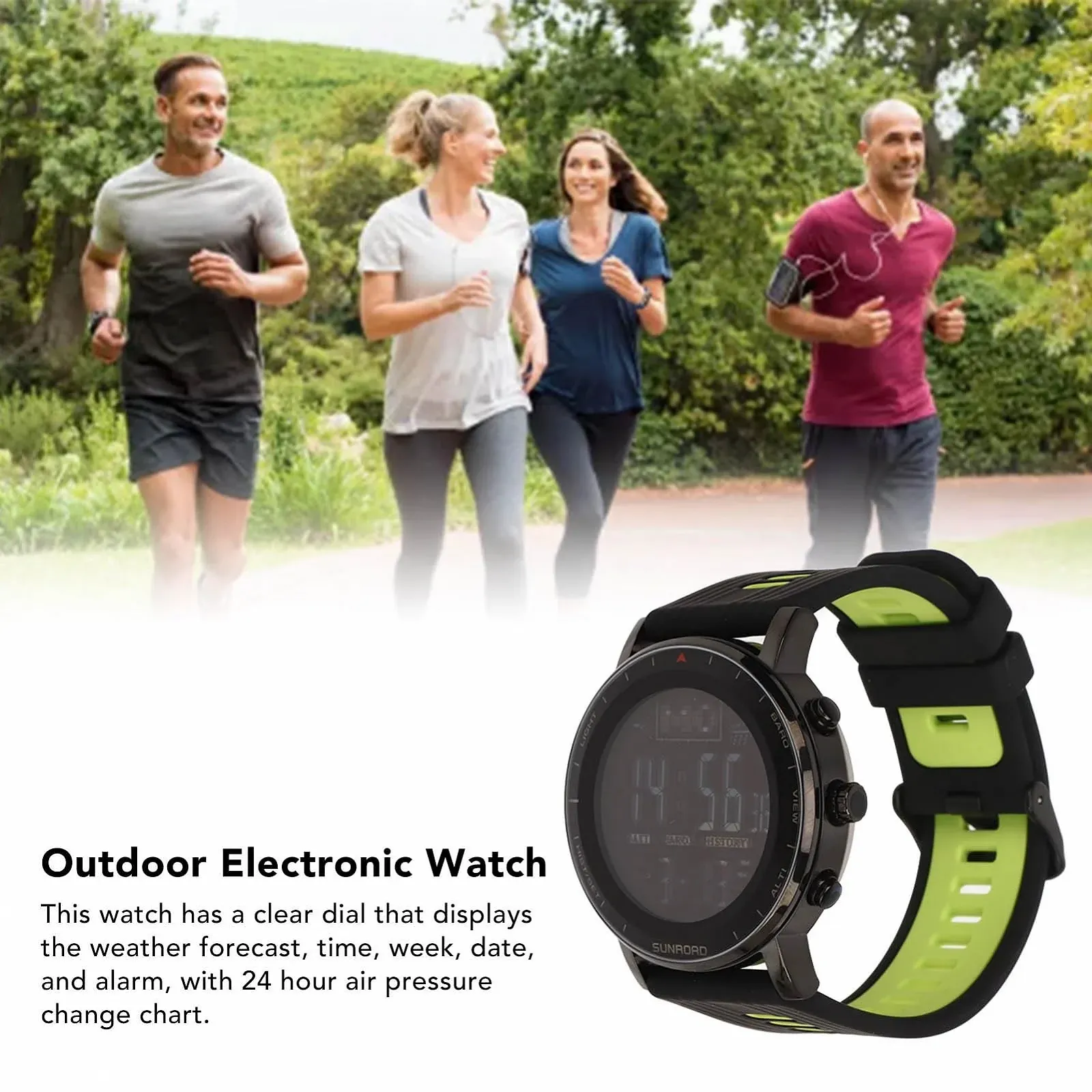 Спортивний годинник Qcwwy для активного відпочинку, альтиметр, EL підсвічування, термометр, водонепроникність, фото №4 Спортивний годинник Qcwwy для активного відпочинку, альтиметр, EL підсвічування, термометр, водонепроникність, фото №4