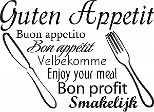 Наклейка на стіну GRAZDesign Kitchen Sayings Guten Appetit 41 x 30 см 070 Чорний synthetic.ua - Фото 1