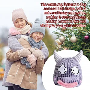 Вязаная шапка Holdes Neuheit с коровьими рогами synthetic.ua - Фото 1