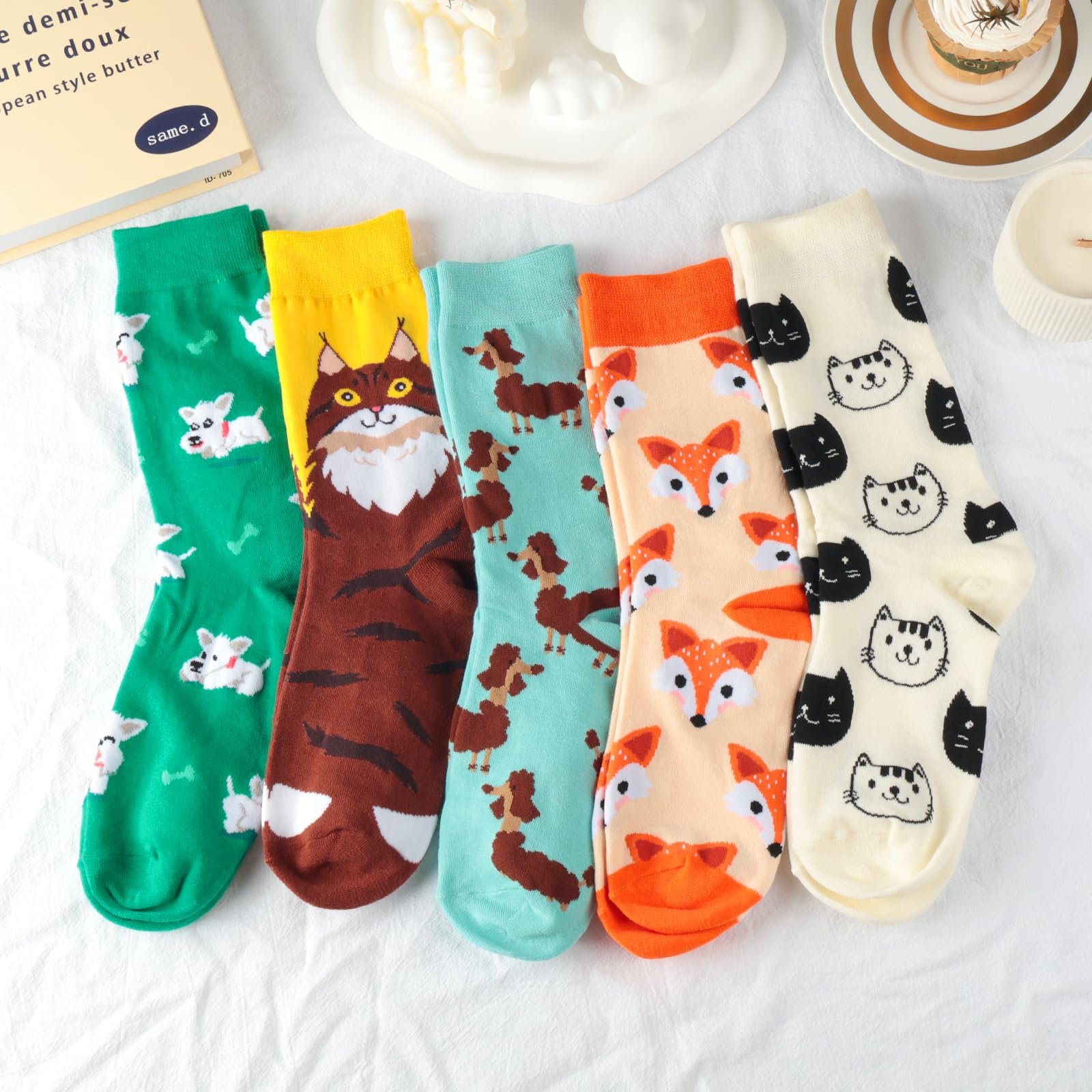 Шкарпетки Жіночі З Барвистим Малюнком, 5 Пар, 35-42, фото №2