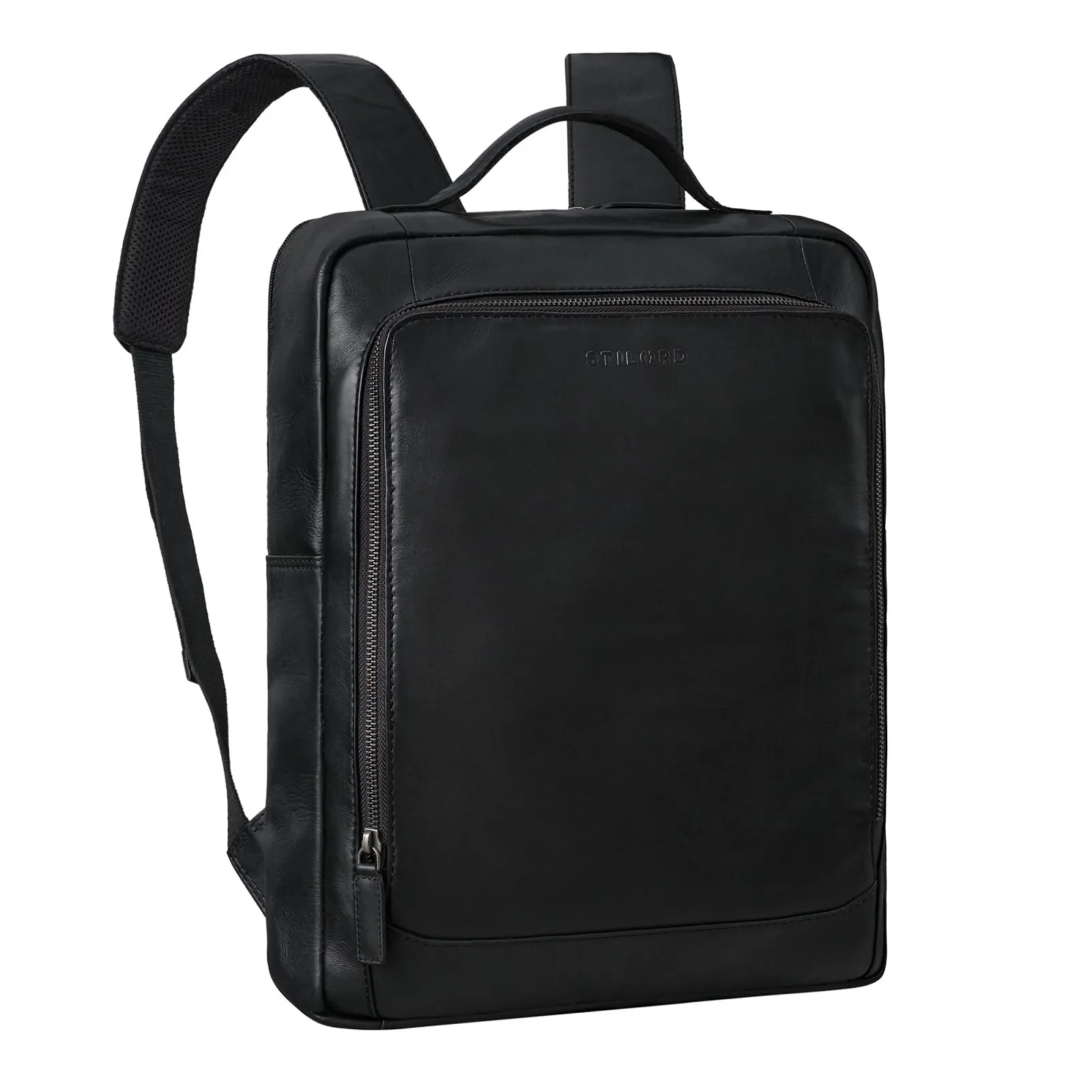 Рюкзак для ноутбука STILORD Zabel 15.6" натуральна шкіра чорний, фото №1