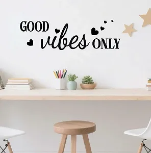 Наклейка на стіну SUPERDANT Good Vibes Only Чорний вініл 54,5 x 17 см Чорний - Фото 1