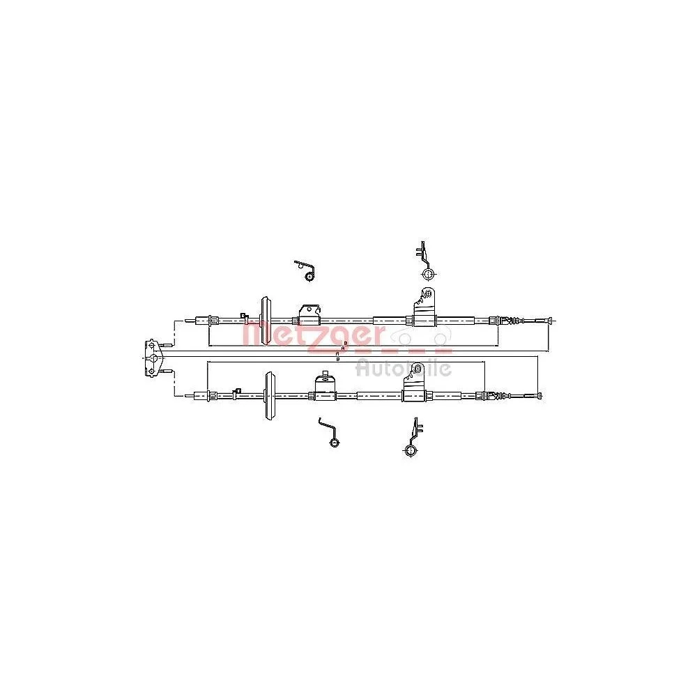 Трос стояночного гальма METZGER 11.5778 для OPEL задній, фото №1