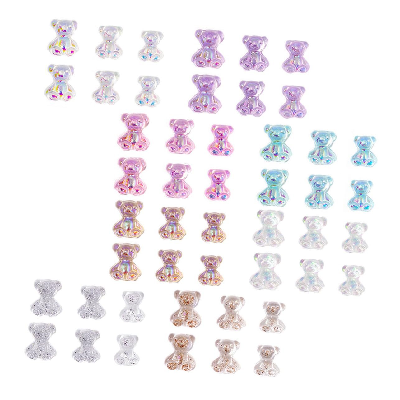 Прикраса для нігтів Ведмідь Amosfun 100 шт, прикраси для манікюру у формі ведмедя, полімерні наклейки, фото №1