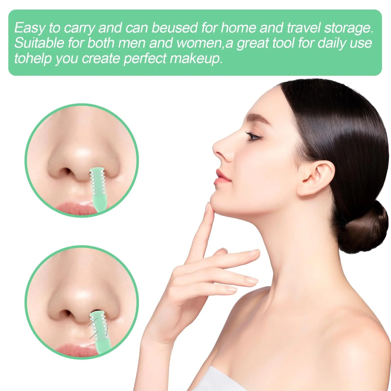 Тример для носа Ручний Подвійний ніж Портативний 360° Обертання 4 шт., фото №7