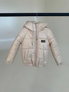 Детская демисезонная куртка с капюшоном, размер от 74 до 158, весна/осень, бежевый - Фото 1