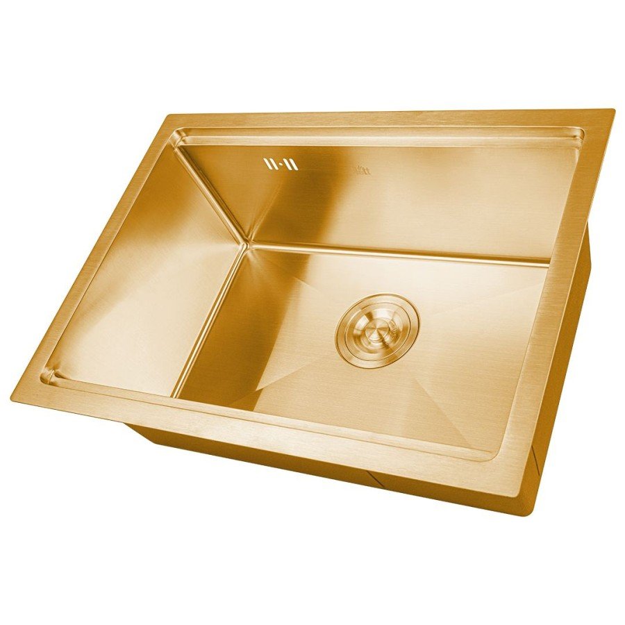 Золота мийка під стільницю з декором нержавіюча Nett NGS-5742, фото №2