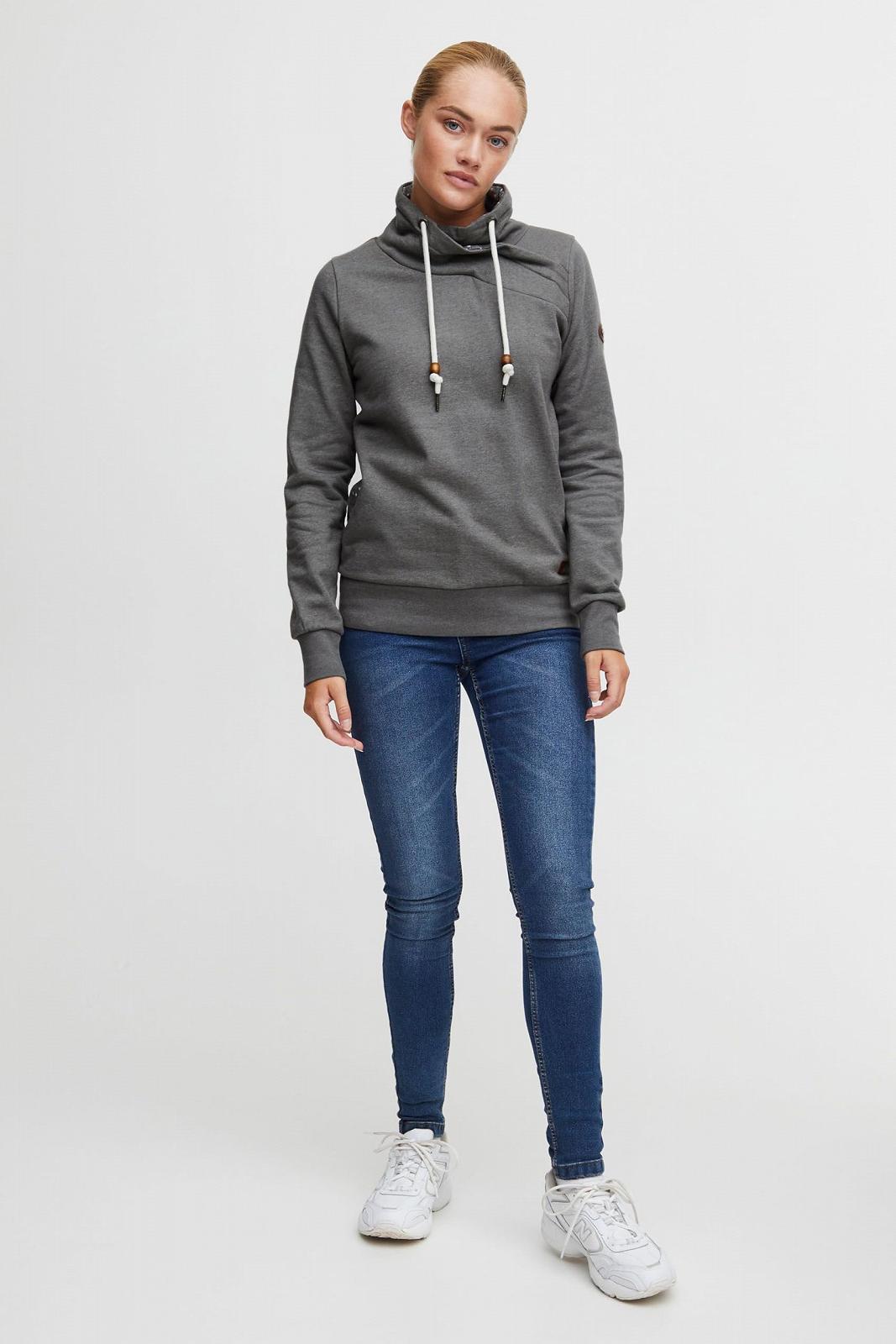 Женский длинный свитшот OXMO OXUdine Пуловер Длинный джемпер со шнурком с узором, фото №3 Женский длинный свитшот OXMO OXUdine Пуловер Длинный джемпер со шнурком с узором, фото №3