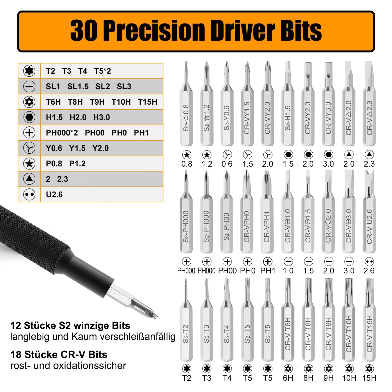Набор отверток VCELINLK Precision Mechanic 38 в 1 магнитный с 30 битами, фото №2 Набор отверток VCELINLK Precision Mechanic 38 в 1 магнитный с 30 битами, фото №2