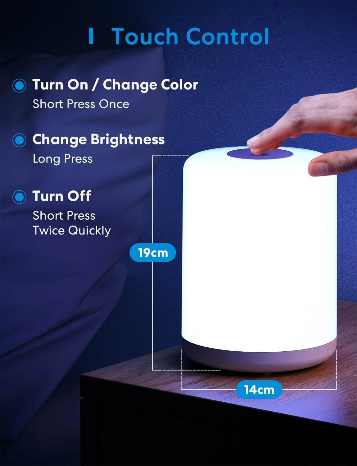 Светодиодная настольная лампа Meross WLAN сенсорная RGBWW Apple HomeKit Alexa Google Home белая, фото №6