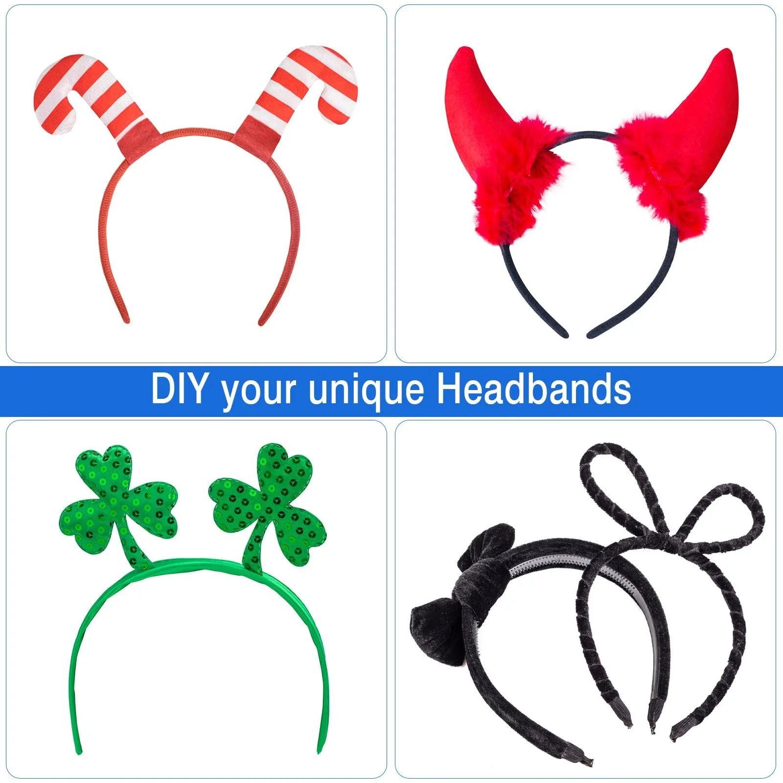 Обруч для волосся Пластик Чорний, 36 шт, фото №6