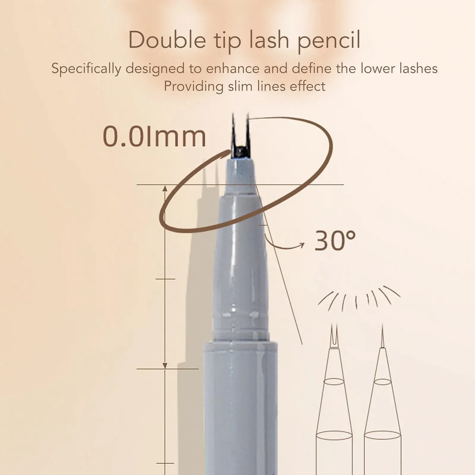 Двостороння Підводка для нижніх вій, надтонкий, прецизійний, довготривалий, фото №5