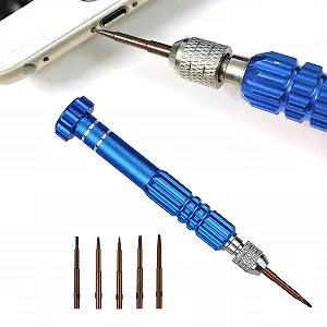 Набір викруток Mini 5-в-1 багатофункціональний з плоским шліцом з нержавіючої сталі для ремонту комп'ютерів - Фото 1