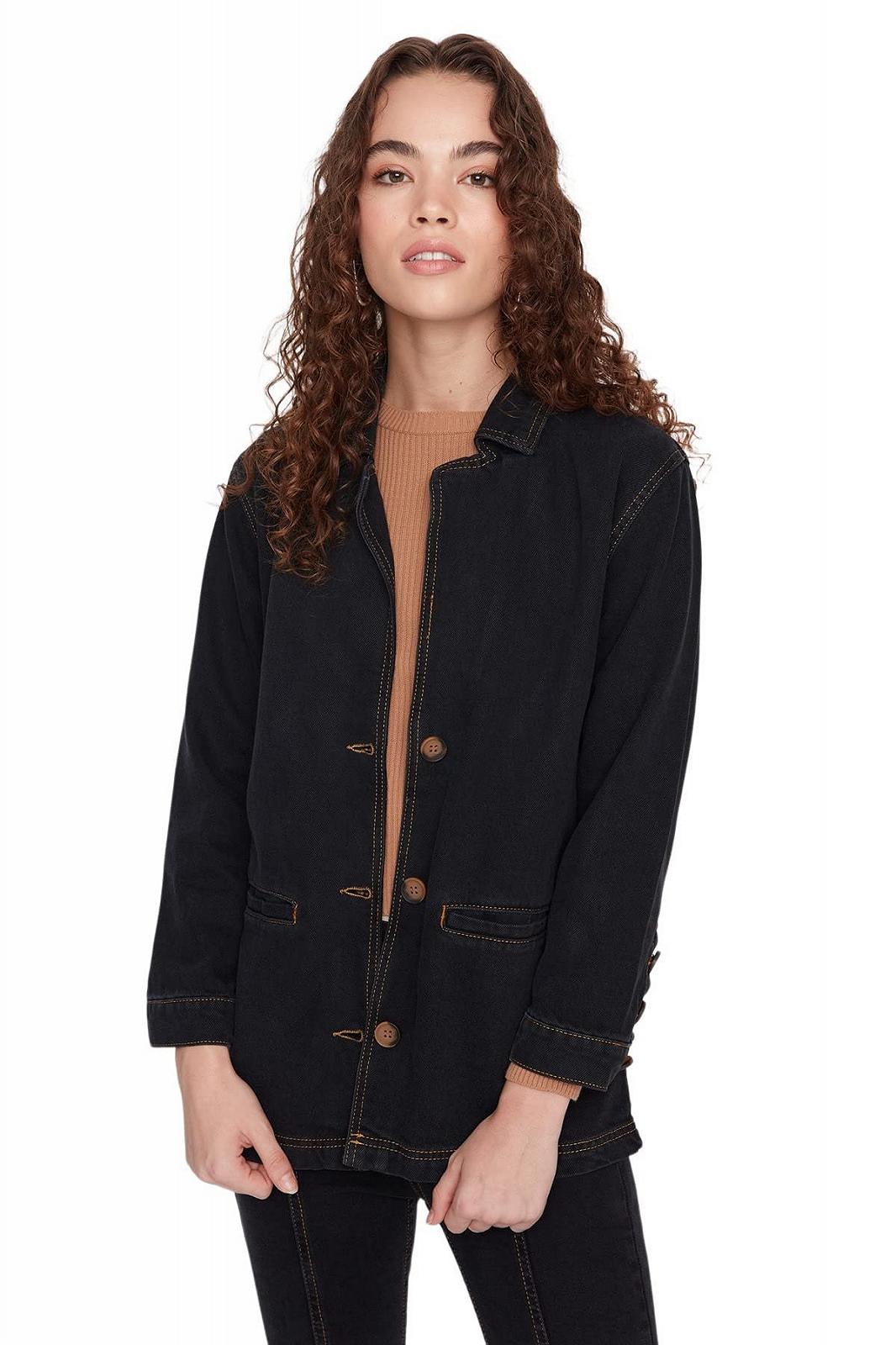 Куртка TRENDYOL Regular Basic Однотонный, фото №3