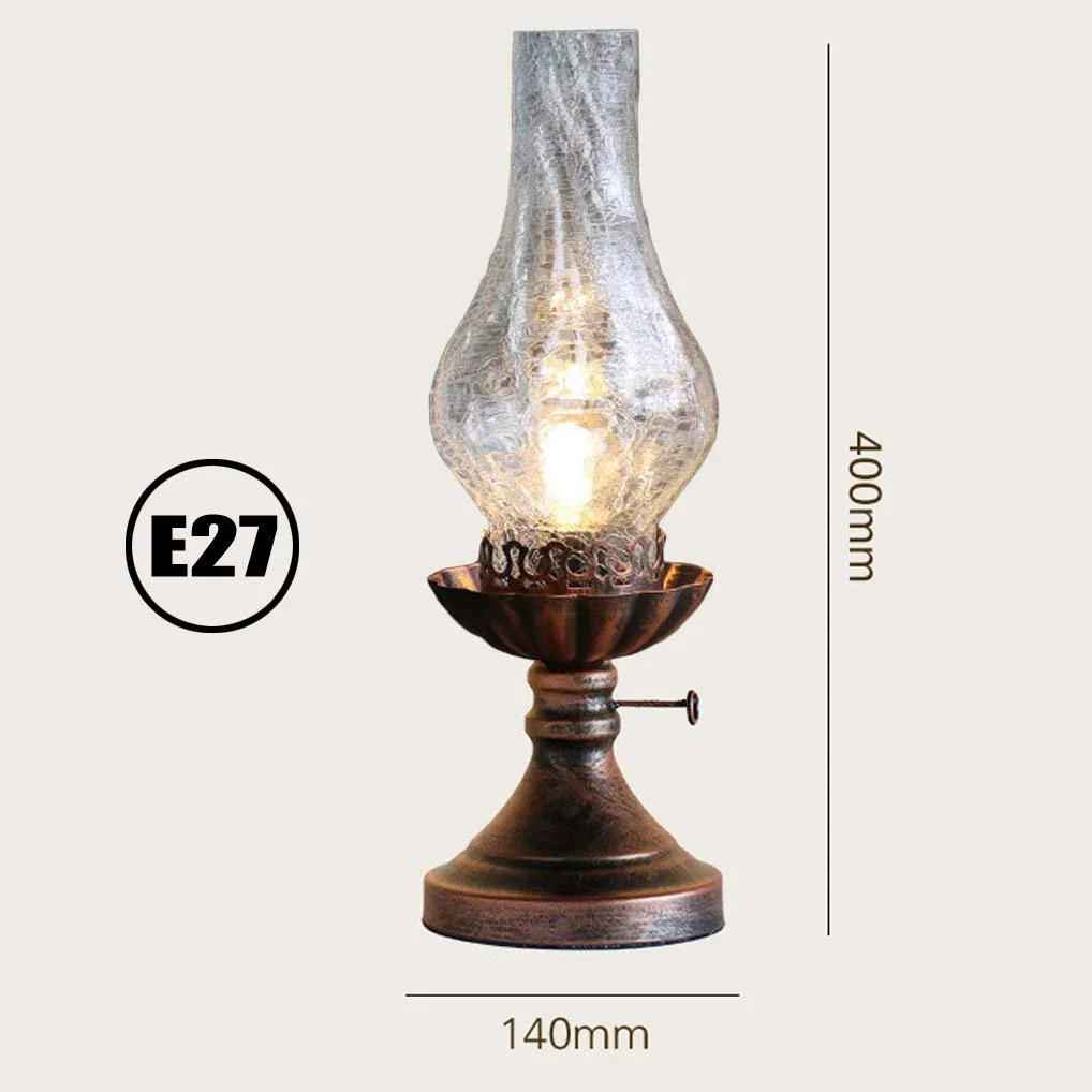 Настільна лампа Vintage Petroleum Lamp Retro Glass E27 Clear 40 см, фото №7