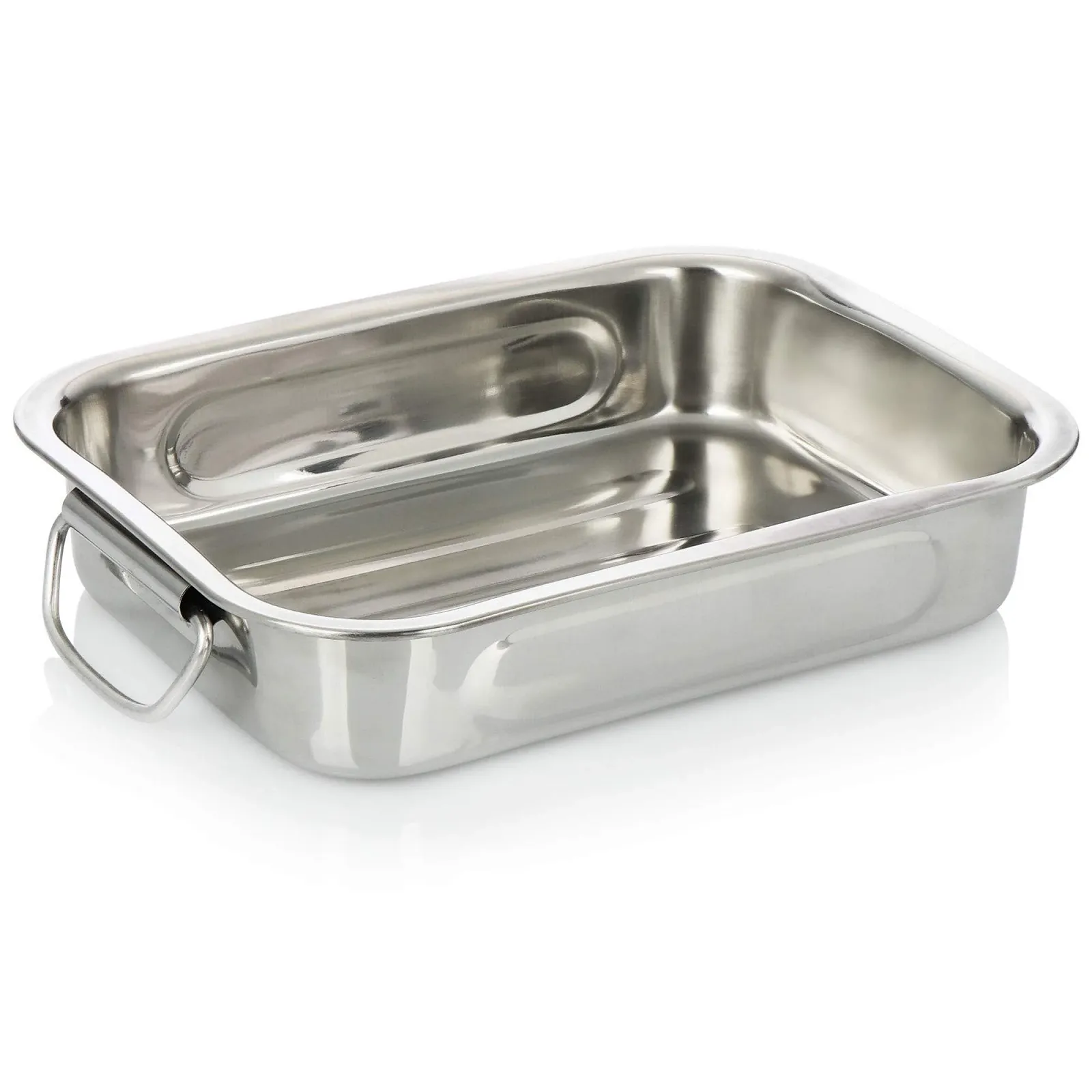 Набор форм для запекания COM-FOUR 3 шт из нержавеющей стали с ручками Серебристый, фото №5