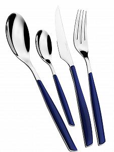 Набор столовых приборов Bugatti Glamour GLBU-021G50, 24 шт, Blu Notte - Фото 1