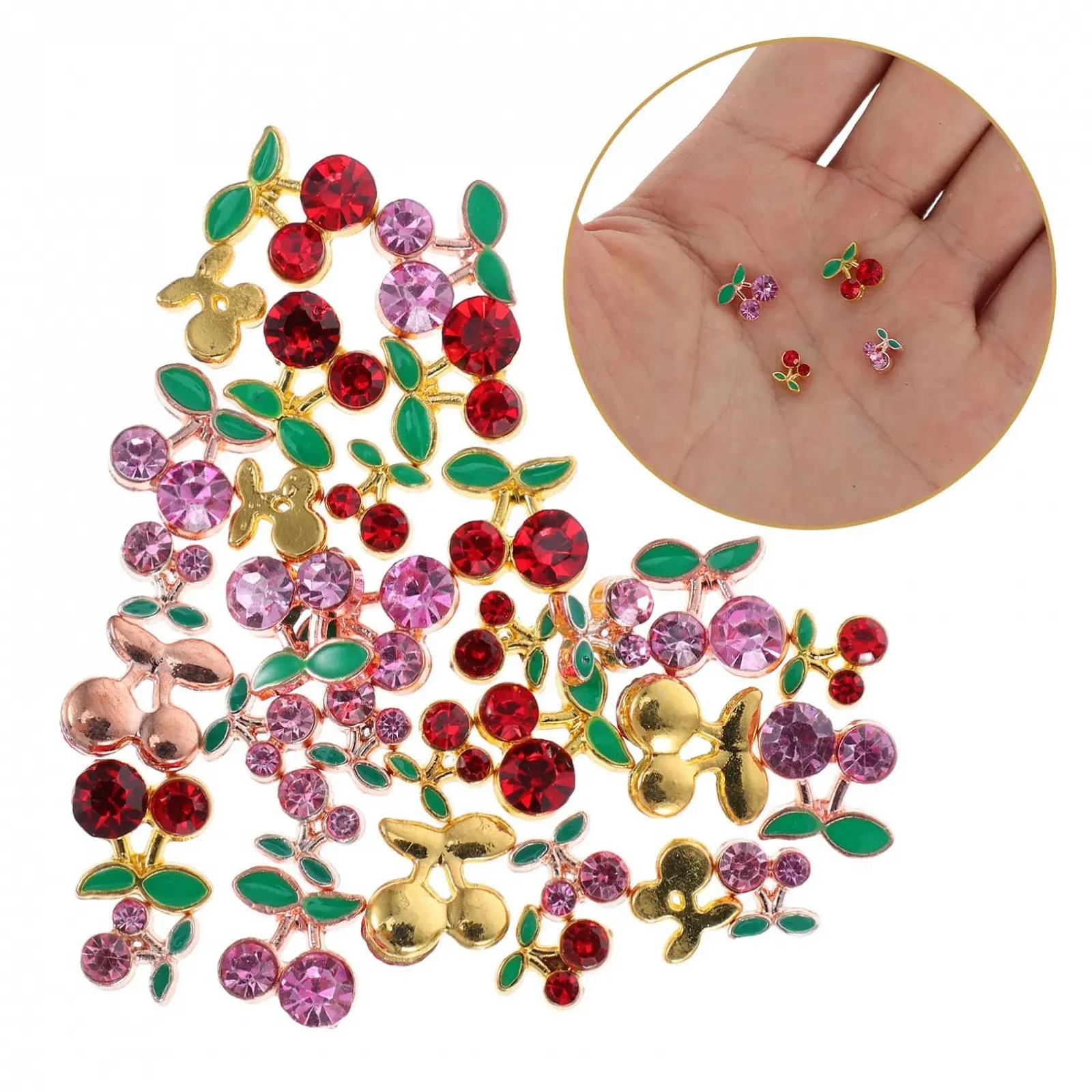 Украшения для ногтей Форма вишни 32 шт. Стразы для дизайна ногтей Рождественские украшения, фото №9