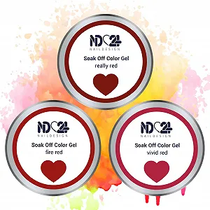 Гель-лак ND24 Premium Bundle Red Base Soak Off Gel Collection База Rubber Top Coat и Cream Remover - высокопигментированный UV LED гель-лак - насыщенный цвет, прочный - легко снимается - 6 шт. synthetic.ua - Фото 1