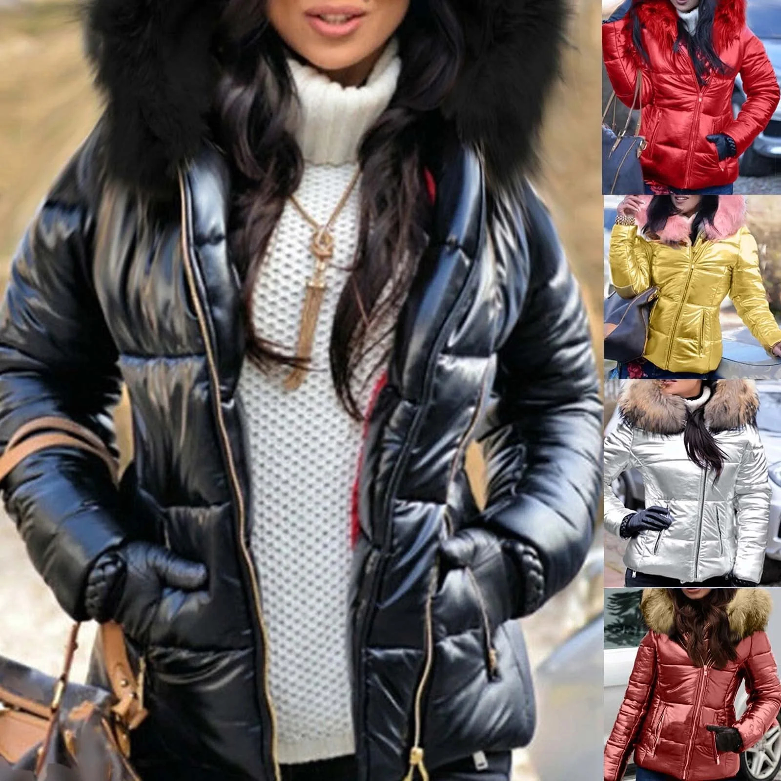 Жіноча зимова куртка на блискавці Парка, фото №5