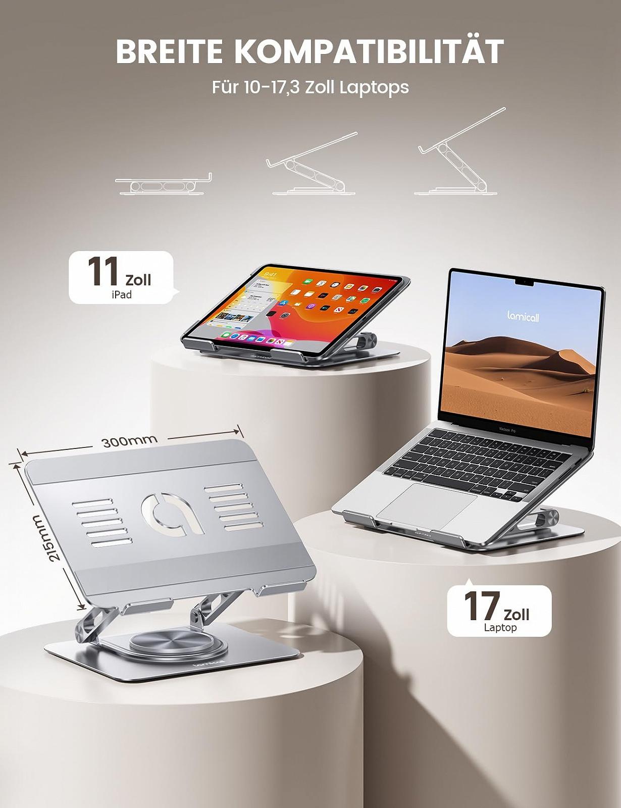 Підставка для ноутбука Lamicall, регульована, обертається на 360, фото №5 Підставка для ноутбука Lamicall, регульована, обертається на 360, фото №5