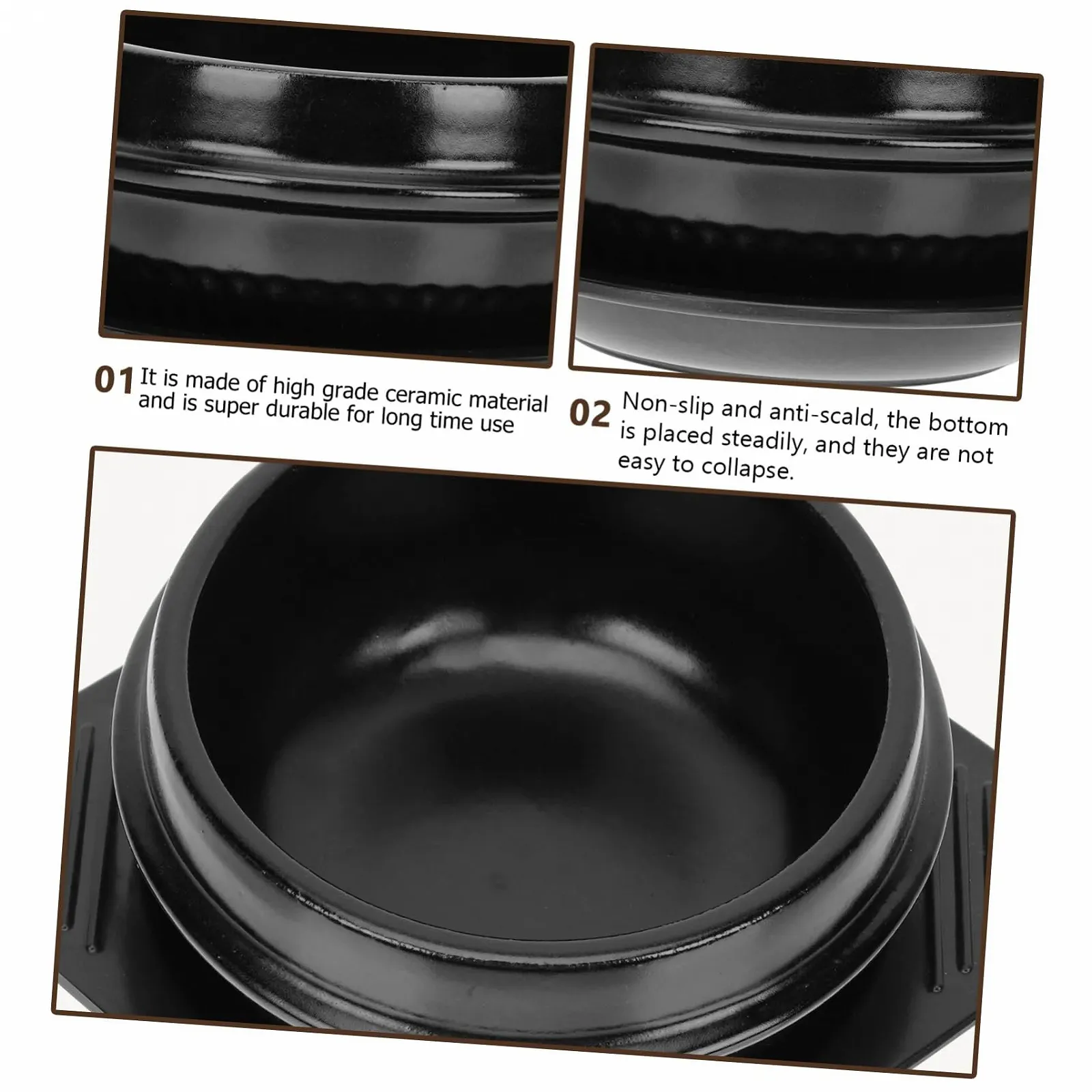 Каструля для запікання керамічна для бібімбапу рівномірний розподіл тепла, фото №4