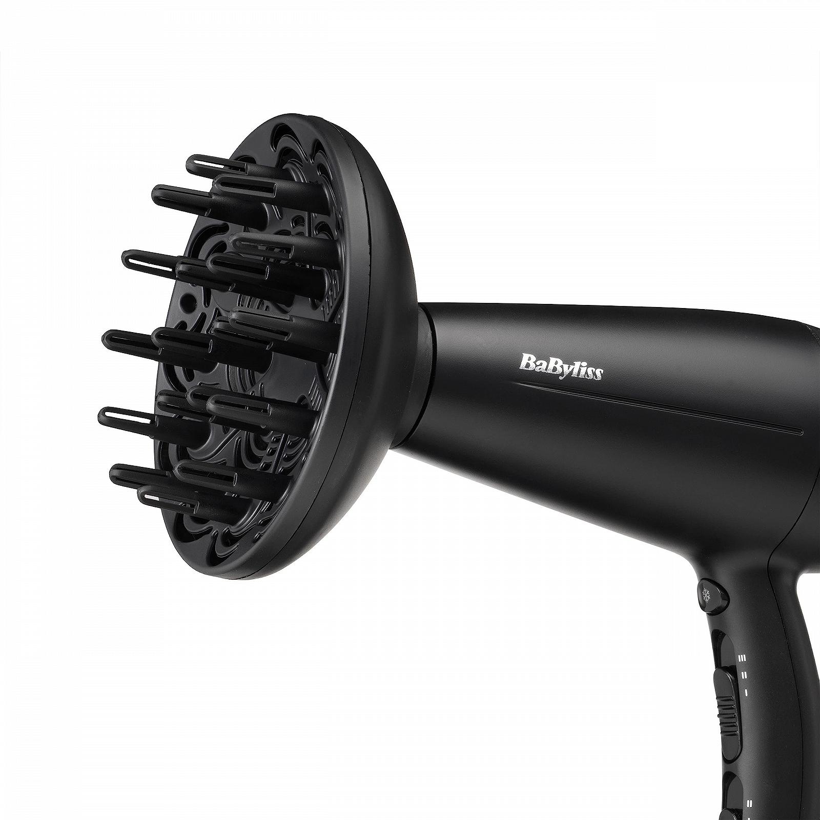 Фен BaByliss Turbo Smooth D572DE, 2200 Вт, с ионной технологией, черный, фото №5