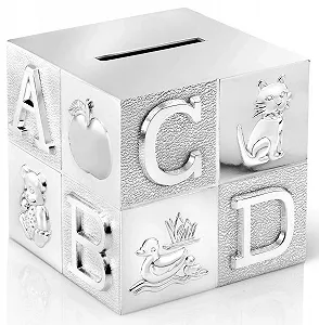 Скарбничка ABC Cube Металева посріблена 8х8х8 см synthetic.ua - Фото 1