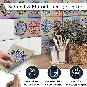 Наклейки на плитку creatisto Africa Mosaic ПВХ самоклеючі 9 шт. synthetic.ua - Фото 1