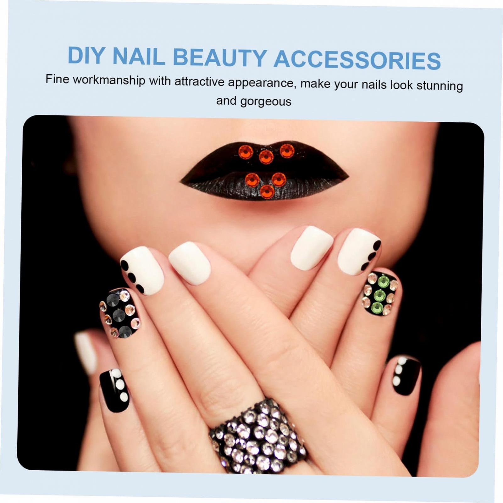 Стразы для ногтей FRCOLOR 4 шт. Набор блестящих страз для ногтей с плоской задней частью для DIY дизайна ногтей. Веер. Универсальные для творческого дизайна ногтей и декора, фото №4