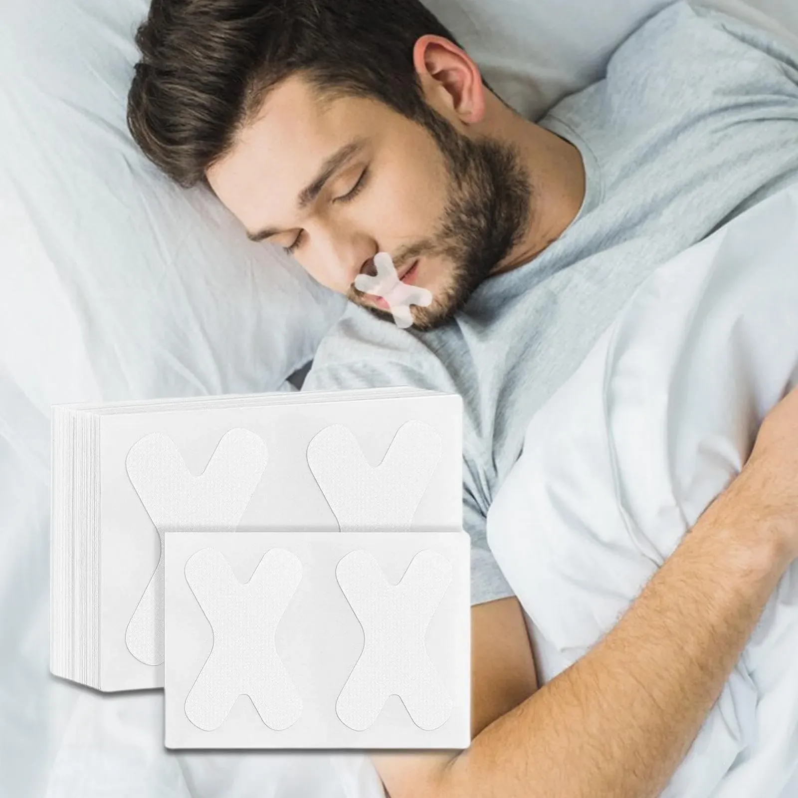Полоски от храпа Facynde, X-образная лента для рта для сна, 120 штук, фото №3 Полоски от храпа Facynde, X-образная лента для рта для сна, 120 штук, фото №3