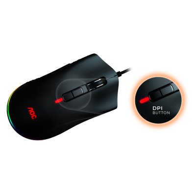 Мышка AOC GM530 RGB PMW3389 Kailh switch USB Black (GM530B), фото №6 Мышка AOC GM530 RGB PMW3389 Kailh switch USB Black (GM530B), фото №6
