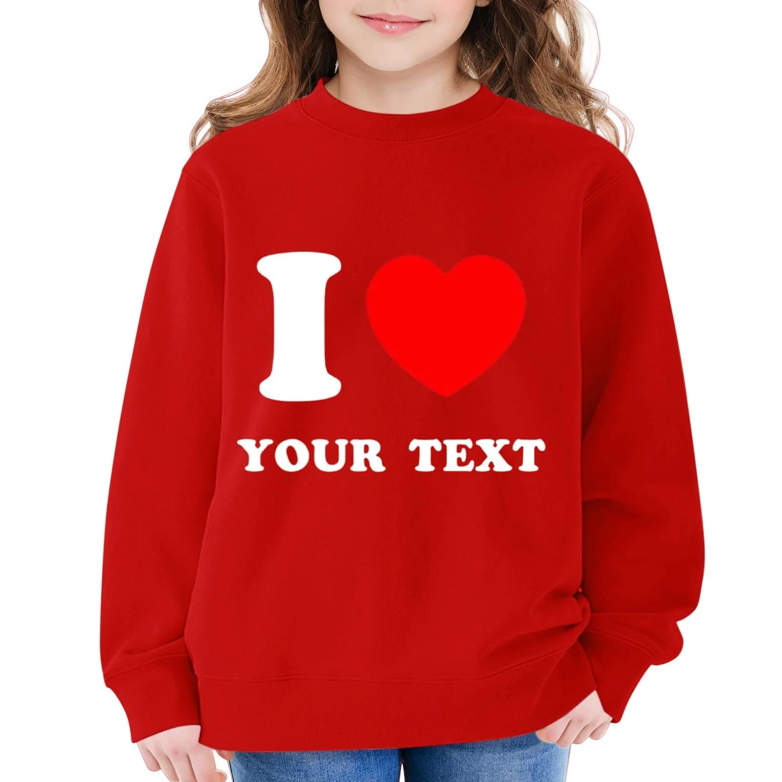 YHHRJAI Толстовка для девочки - Мягкий пуловер с круглым вырезом и принтом сердца, теплая хлопковая рубашка с длинными рукавами, повседневный топ, уютная куртка для малышей 3-14 лет, фото №6