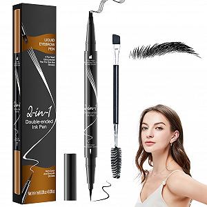 Олівець Skeadex Micro Waterproof Eyebrow Pencil 2-in-1 Dual-Ended Magic Eyebrow Pencil Чорний - Фото 1