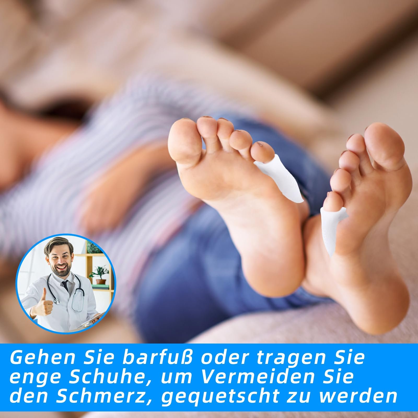 Коректор великого пальця стопи White 8 шт з роздільником, захисні накладки для мізинця, фото №4