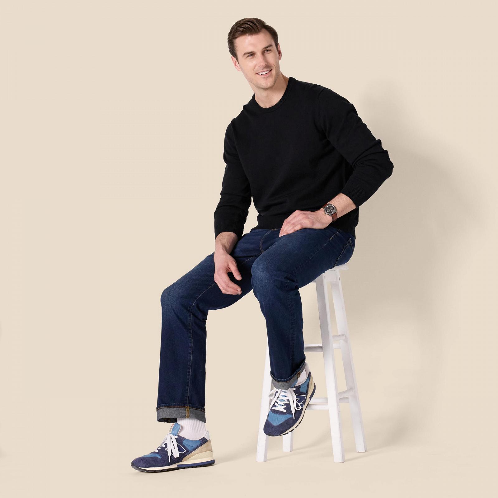 Чоловічий пуловер з довгими рукавами Amazon Essentials, 100% бавовна, великий та важкий, фото №3