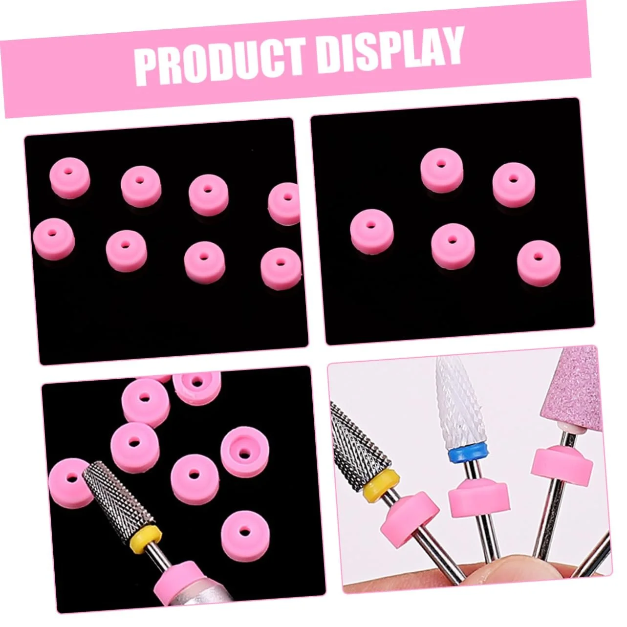 Держатель для насадок на дрель OATIPHO 15 шт., резиновый пылезащитный, розовый силикагель, фото №9