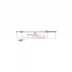 Трос стояночного тормоза METZGER 17.0007 для NISSAN задний правый - Фото 1