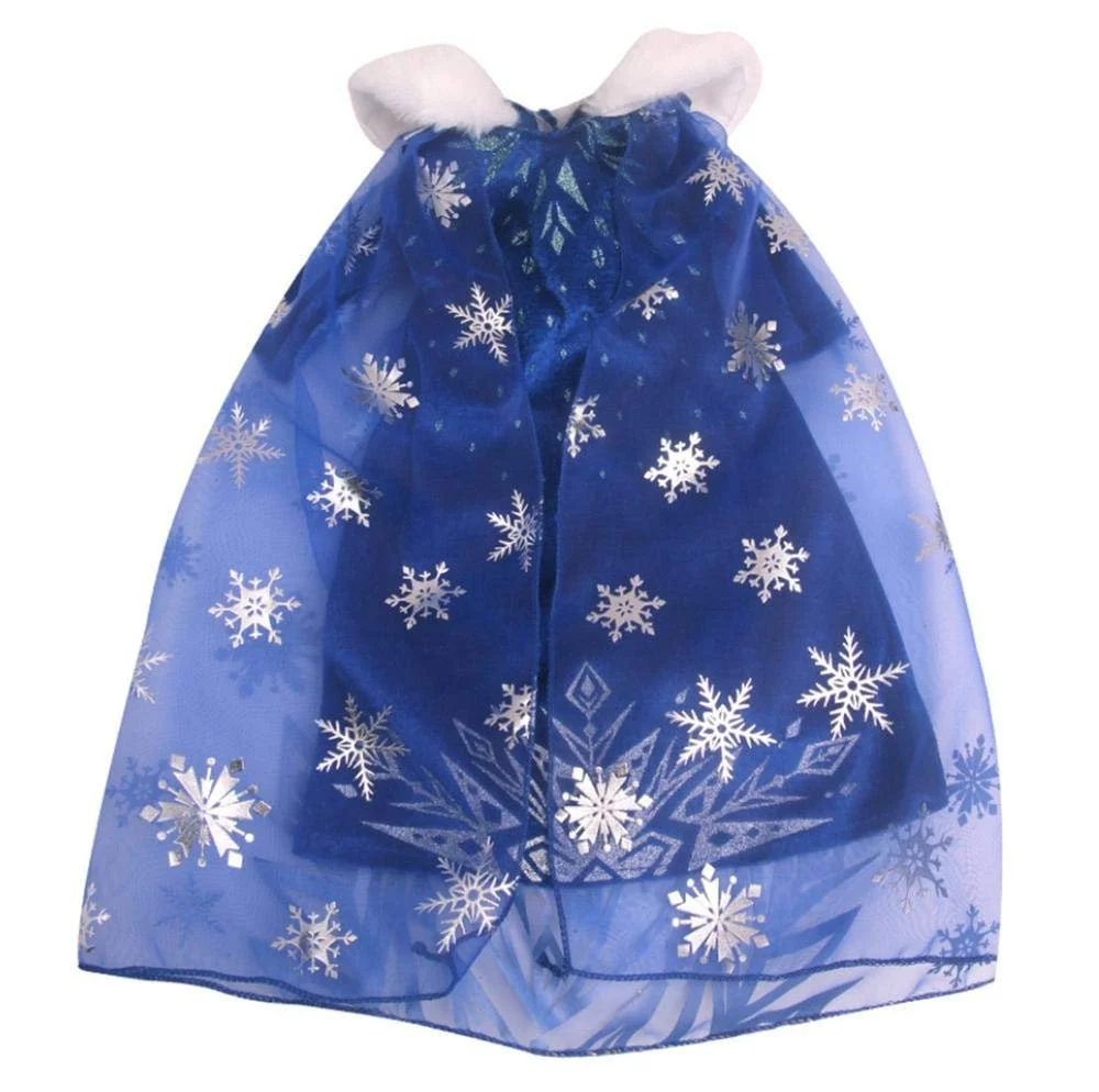 Одяг для ляльки DUORUIMI Сукня принцеси королеви з накидкою для American Girl Doll 18 дюймів, візерунок сніжинки, фото №4