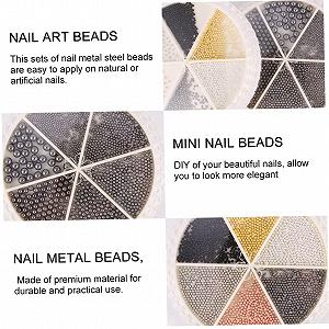 Стразы для ногтей Healvian, 2 набора, мини-бусины, металлические украшения, драгоценные камни, хрустальные украшения, ювелирные изделия для ногтей, блестки, 3D наклейки, ассорти synthetic.ua - Фото 1