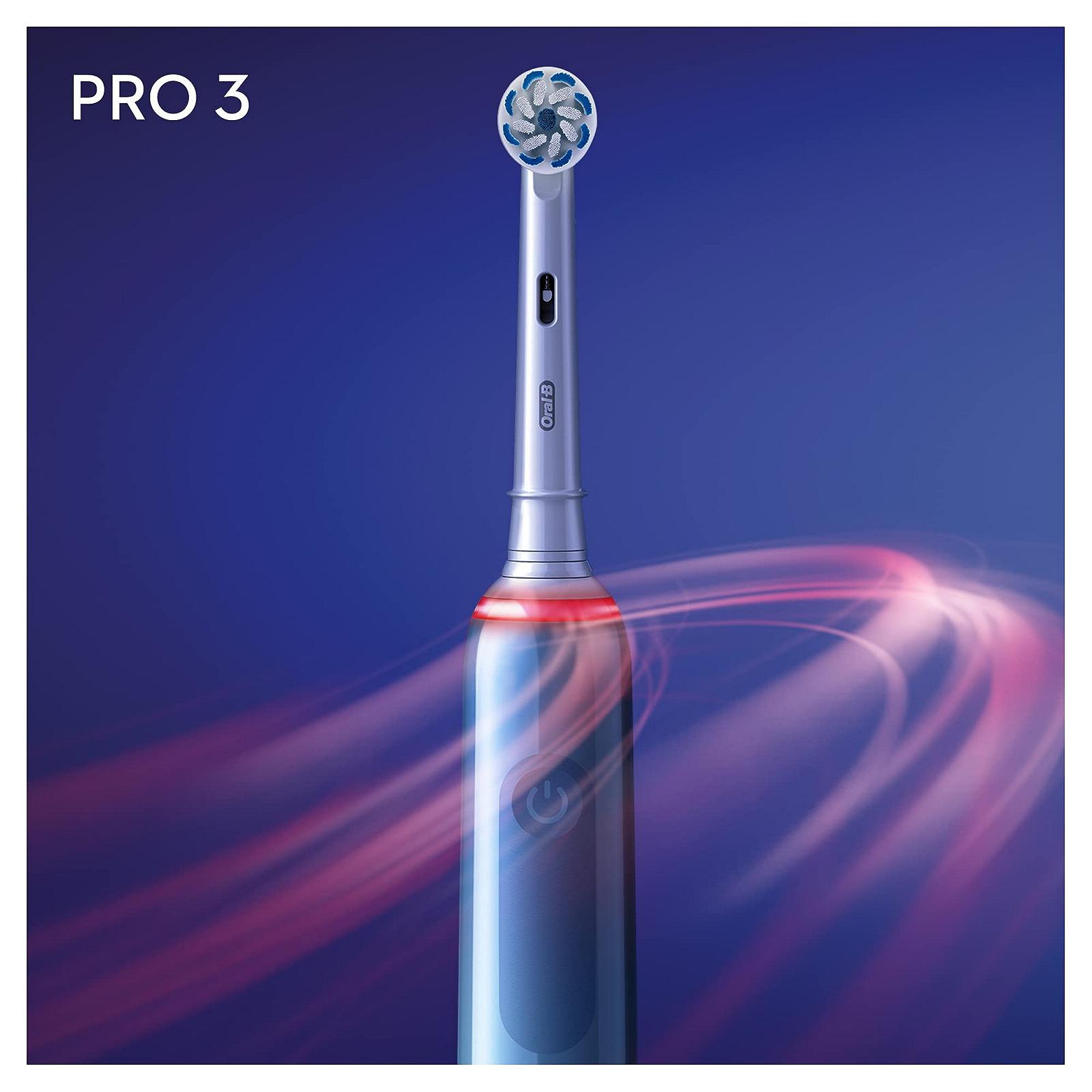 Електрична зубна щітка Oral-B PRO 3 3000 Sensitive Clean 3 режими чищення 360° Visual Pressure Control Blue, фото №3